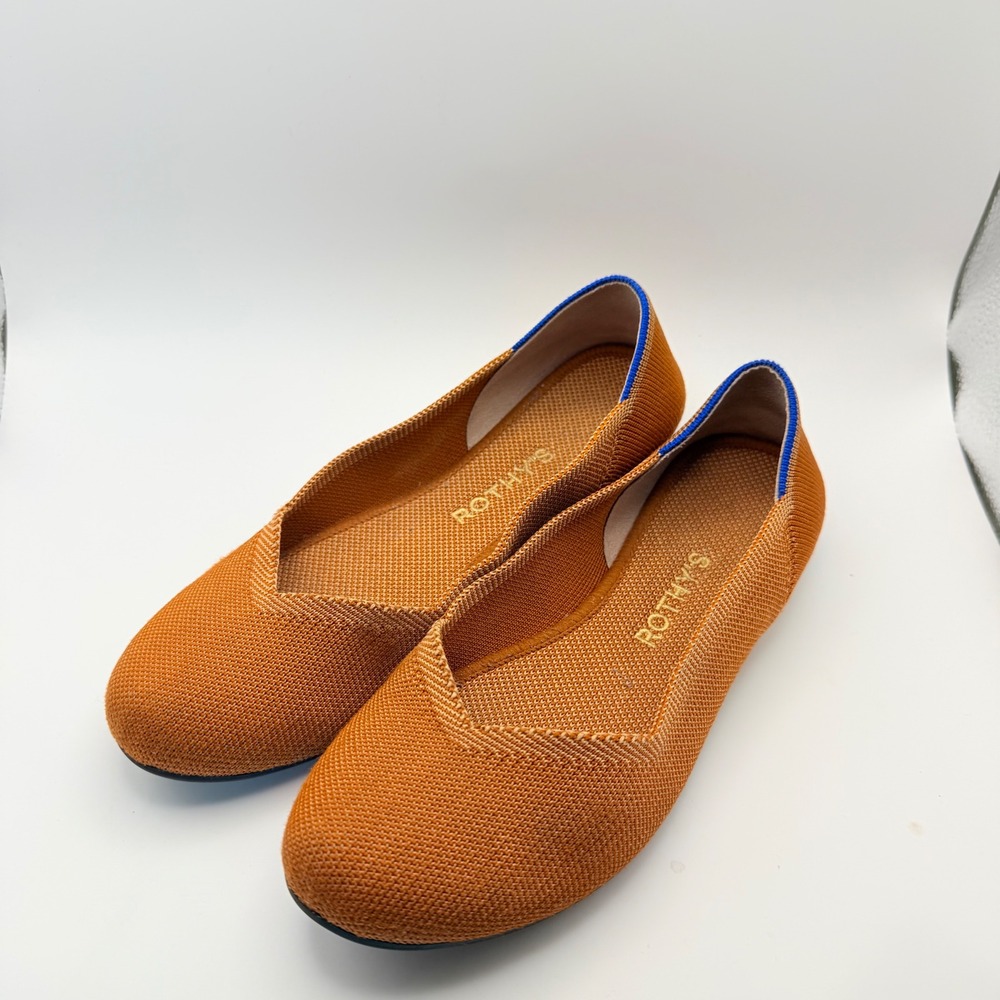 Rothy's Cap Toe Women's Slip On Casual Flats Amber Ballet Shoes Size 7